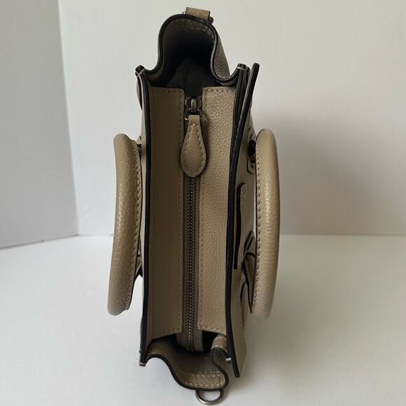 Celine Nano Luggage Handbag in Taupe Grained Leather Authentic - Picture 6 of 14
